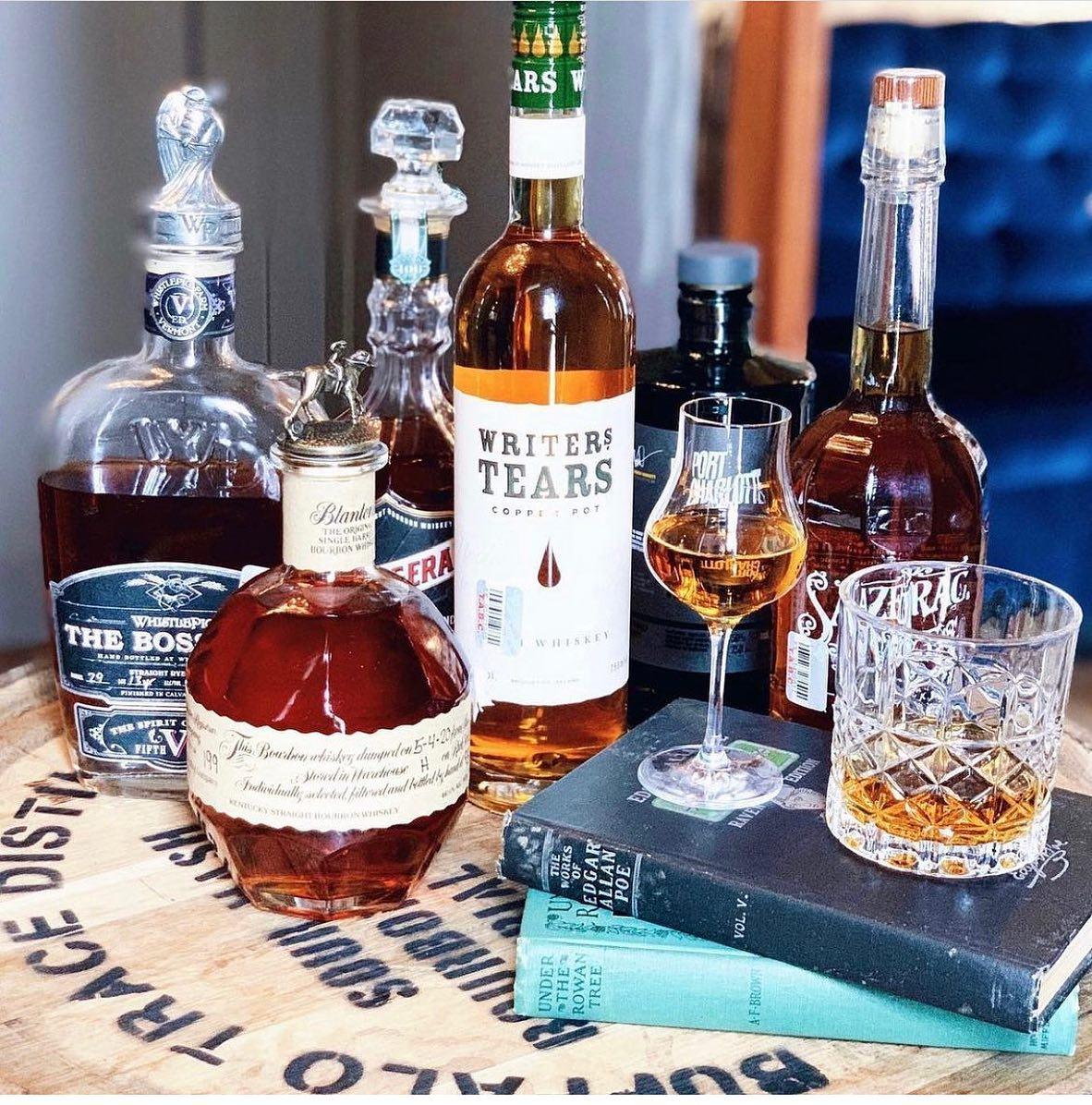 An assortment of liquors.