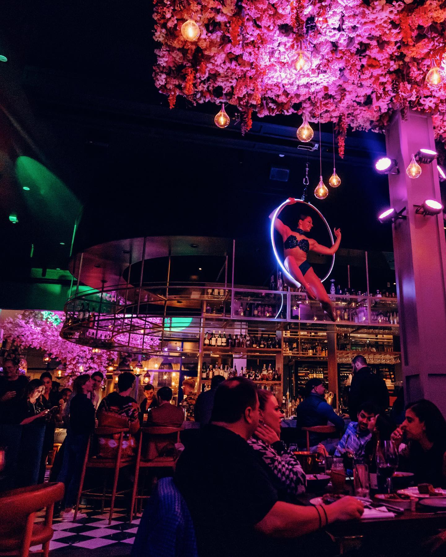 people dining at a nightlife venue