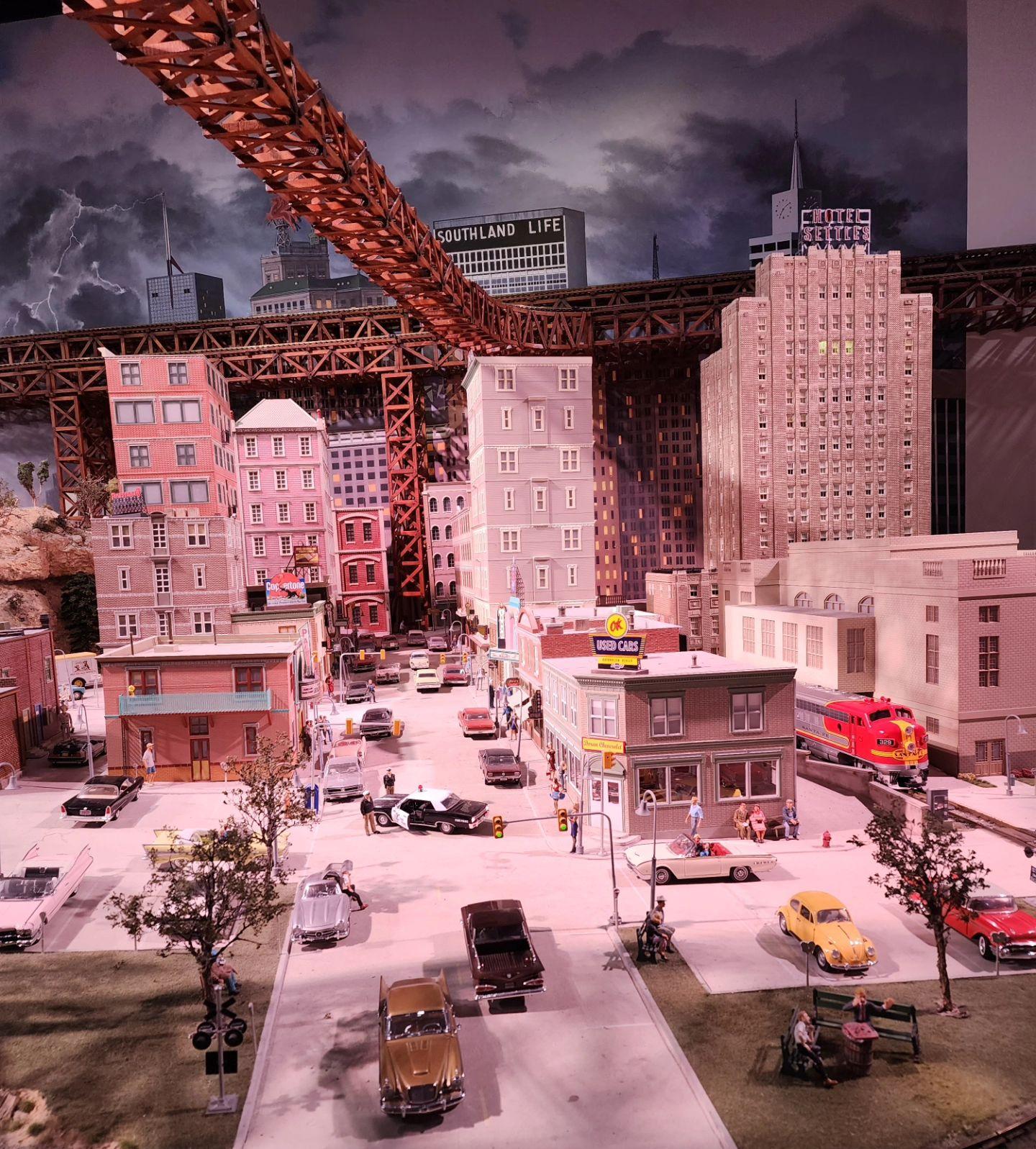 a miniture city display at a museum