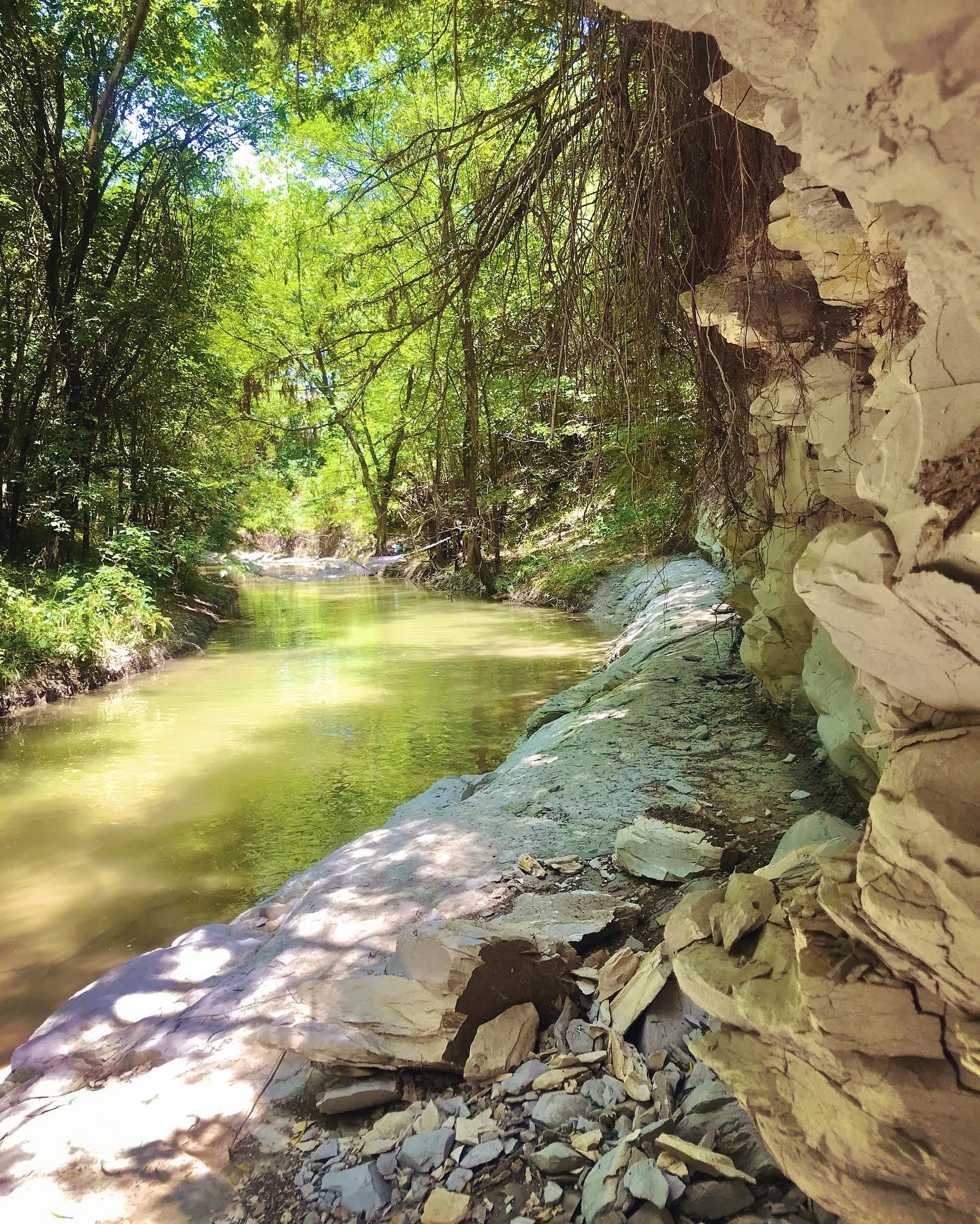 the rocky edge of a river